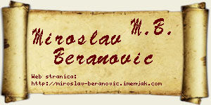 Miroslav Beranović vizit kartica